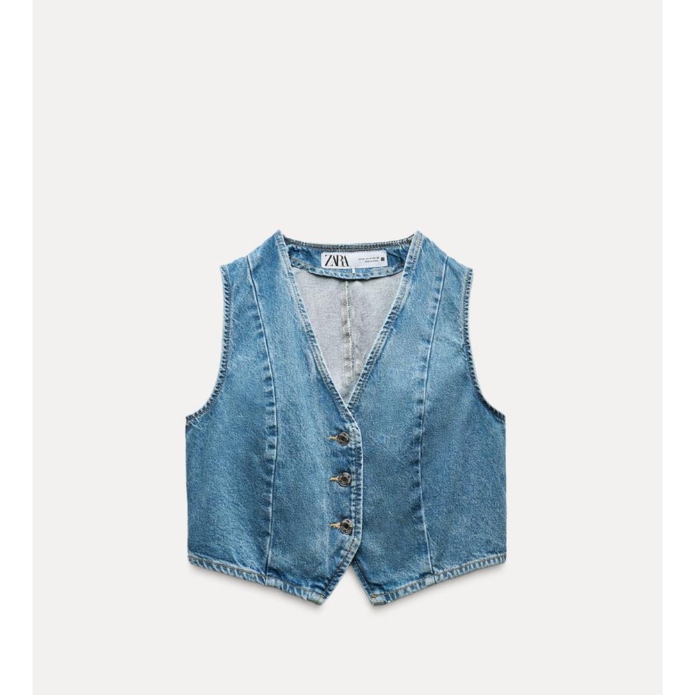 Zara Light Blue Denim Vest